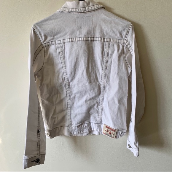 New! True Religion White Trucker Denim Jacket - Picture 8 of 8